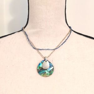 Abalone shell bead necklace chocker